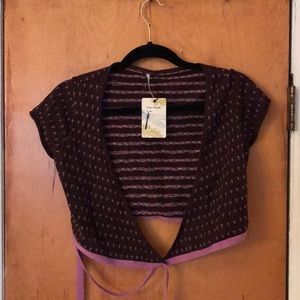 Free People crop wrap sweater